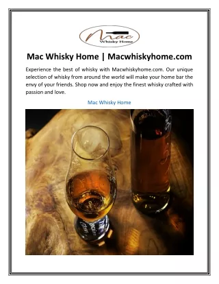 Mac Whisky Home  Macwhiskyhome.com
