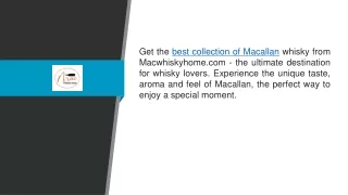 Best Collection Of Macallan Macwhiskyhome.com