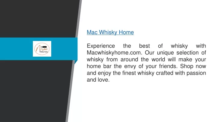 mac whisky home experience the best of whisky