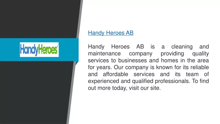 handy heroes ab handy heroes ab is a cleaning