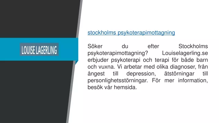 stockholms psykoterapimottagning s ker du efter