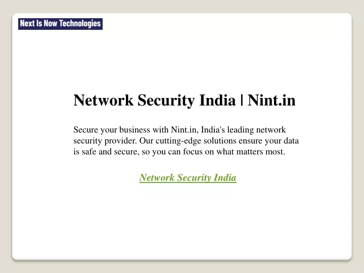network security india nint in secure your