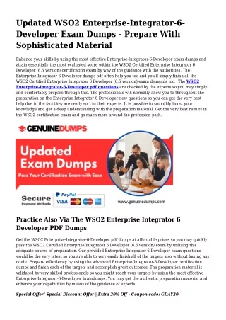 Enterprise-Integrator-6-Developer PDF Dumps The Ultimate Source For Preparation