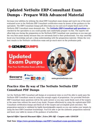ERP-Consultant PDF Dumps The Ultimate Supply For Preparation