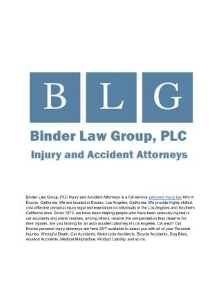 Binder Law Group, PLC Injury and Accident Attorneys