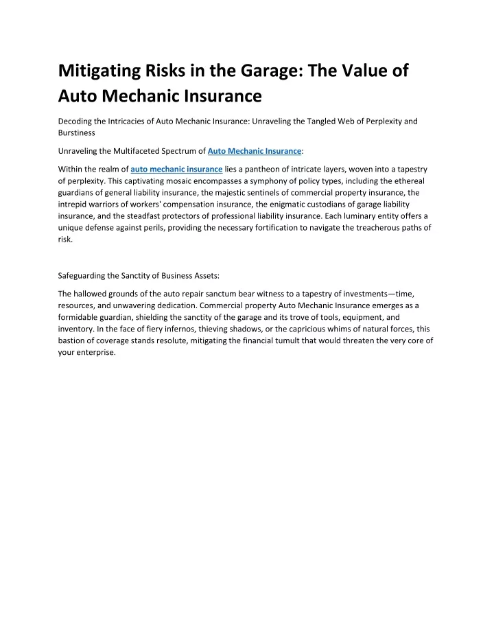mitigating risks in the garage the value of auto