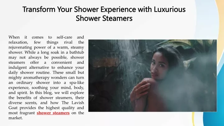 transform your shower experience with luxurious