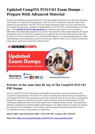 Critical FCO-U61 PDF Dumps for Prime Scores