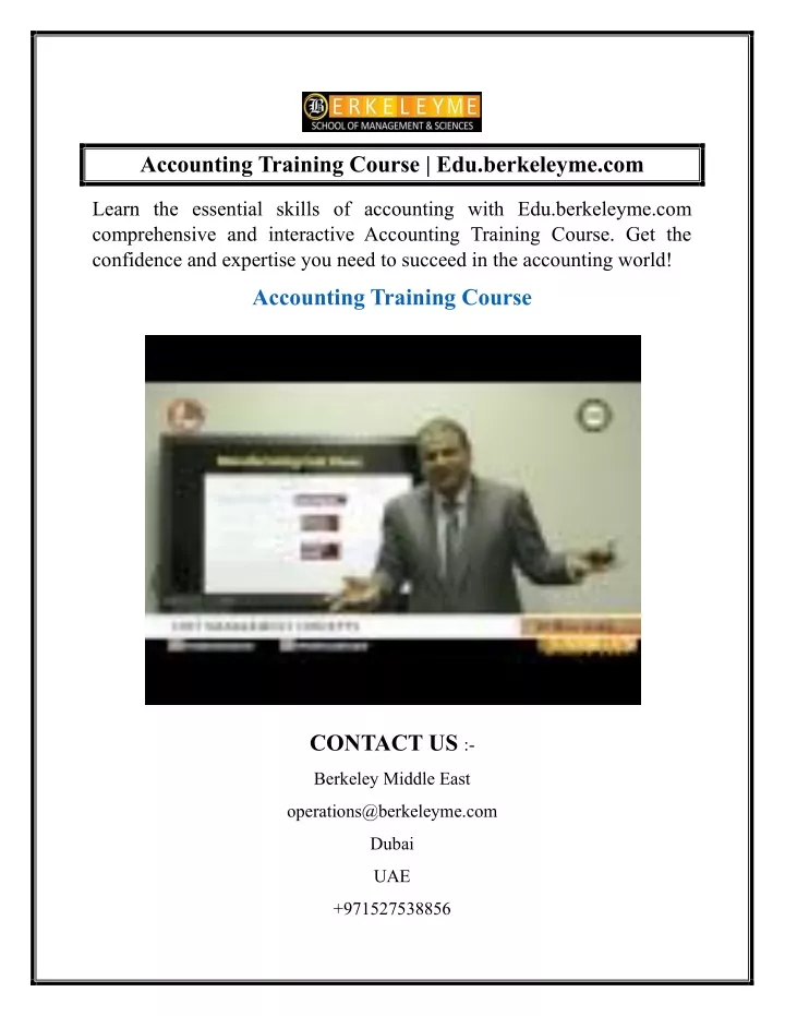 accounting training course edu berkeleyme com