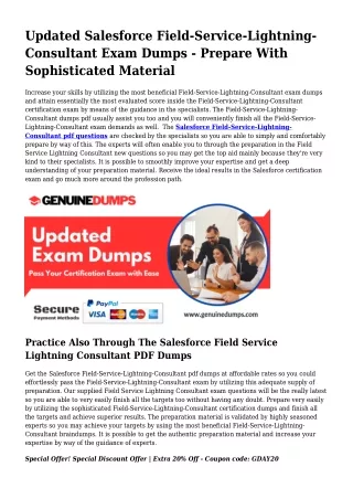 Field-Service-Lightning-Consultant PDF Dumps To Speed up Your Salesforce Voyage