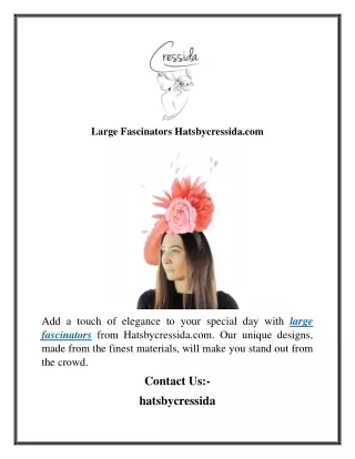 Large Fascinators Hatsbycressida