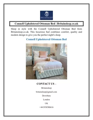 Connell Upholstered Ottoman Bed  Britainsleep.co.uk