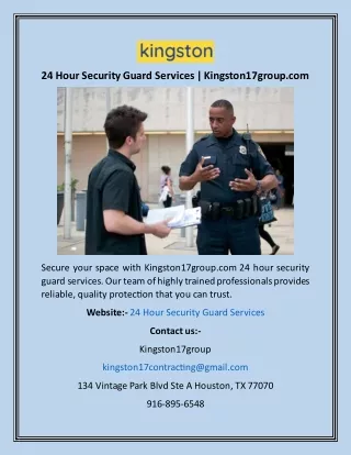 24 Hour Security Guard Services  Kingston17group