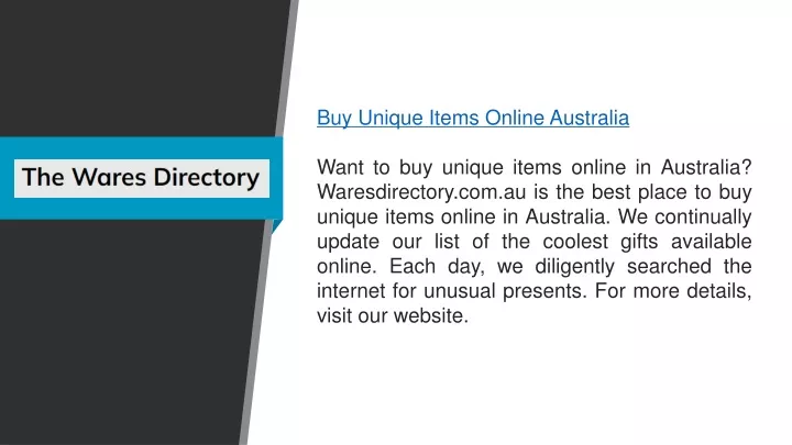 buy unique items online australia want