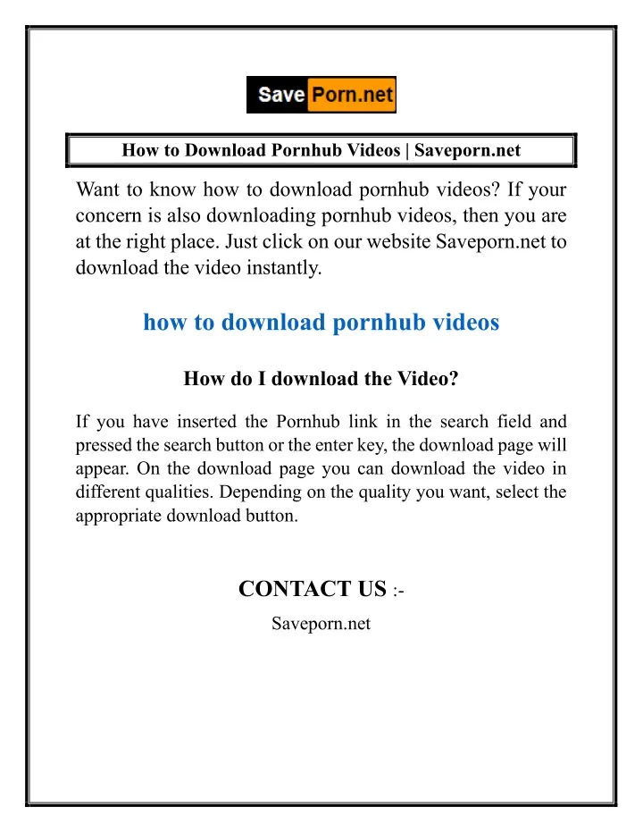 how to download pornhub videos saveporn net