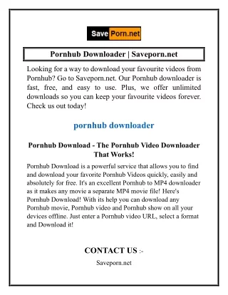 Pornhub Downloader  Saveporn.net