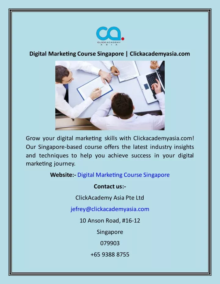 digital marketing course singapore