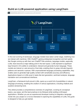 Build an LLM-powered application using LangChain
