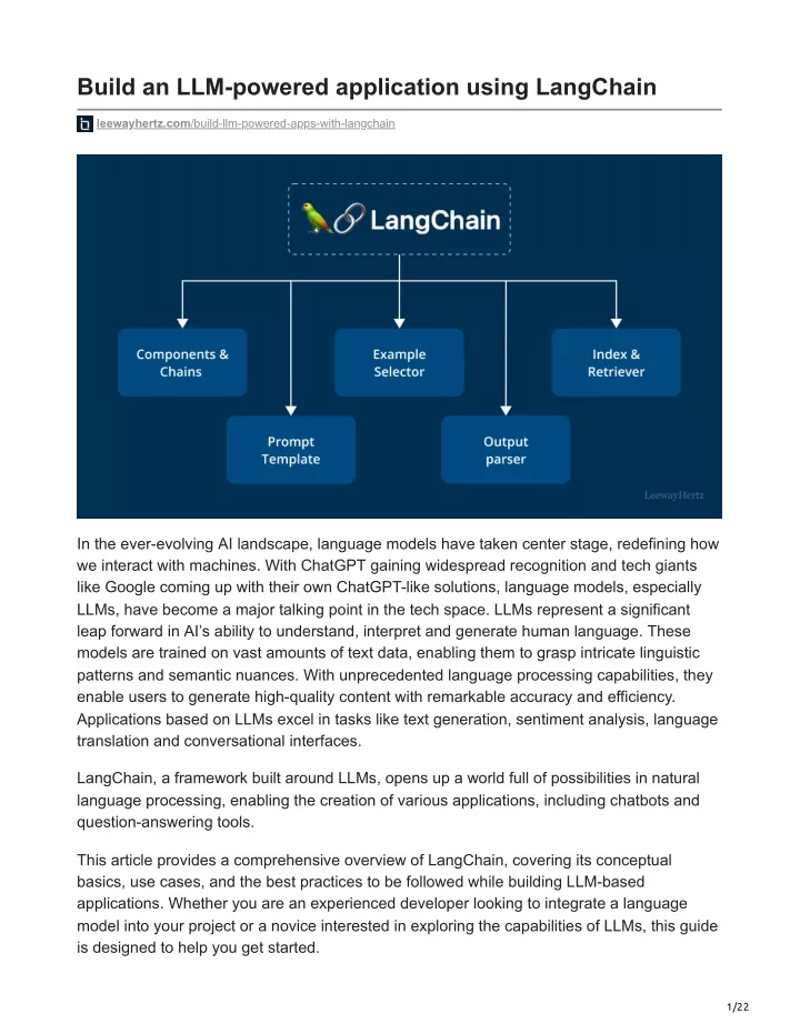 build an llm powered application using langchain