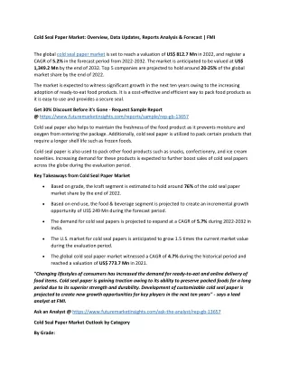 cold seal paper market overview data updates