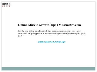 Online Muscle Growth Tips  Muscmetro.com