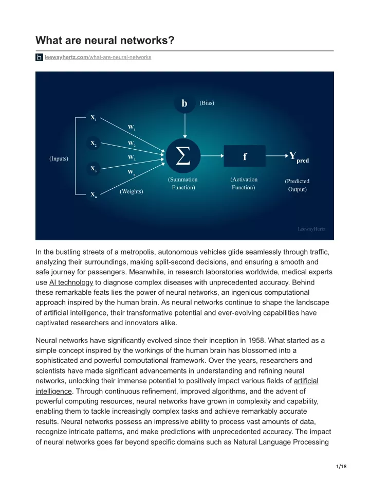 what are neural networks