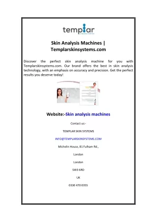 Skin Analysis MachinesTemplarskinsystems.com