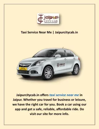 Taxi Service Near Me | Jaipurcitycab.in