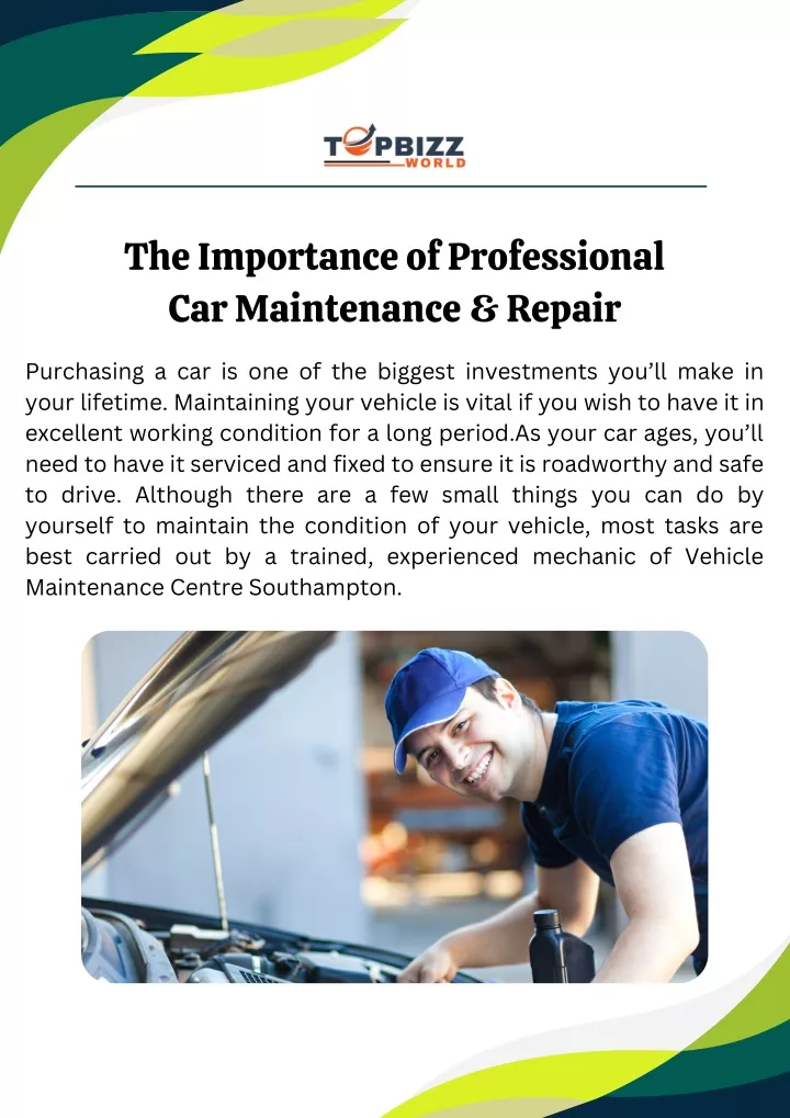 the importance of professional car maintenance