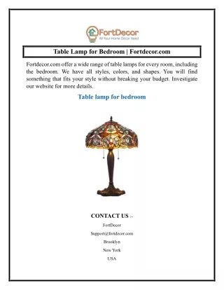 Table Lamp for Bedroom  Fortdecor.com
