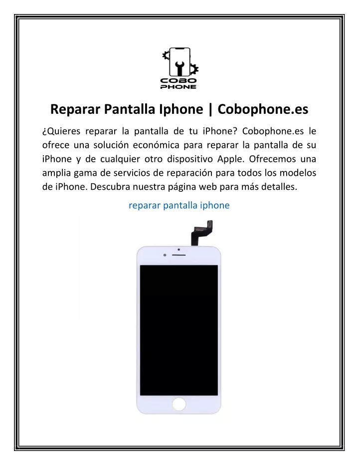 reparar pantalla iphone cobophone es