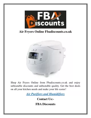 Air Fryers Online Fbadiscounts.co.uk