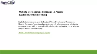 Website Development Company In Nigeria Rightclicksolutions.com.ng