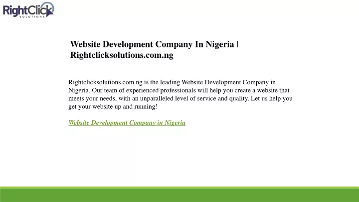 website development company in nigeria