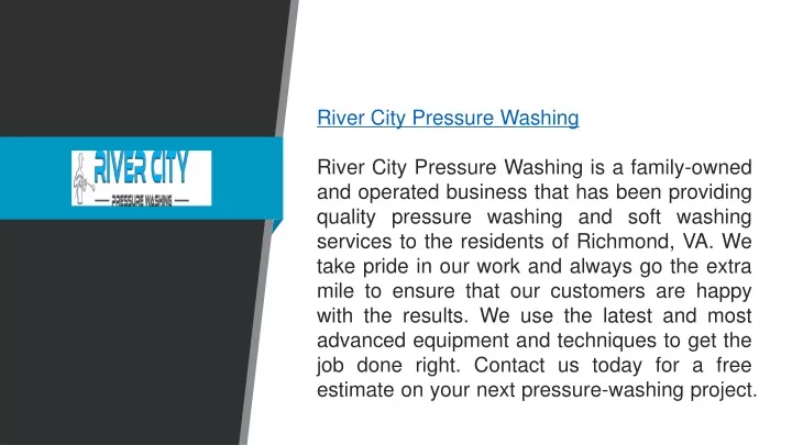 river city pressure washing river city pressure