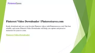 Pinterest Video Downloader  Pinterestsaves.com