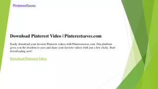 Download Pinterest Video  Pinterestsaves.com