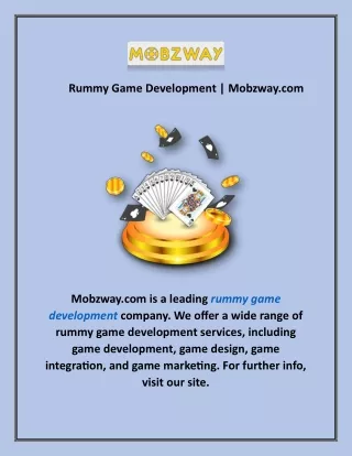 Rummy Game Development | Mobzway.com