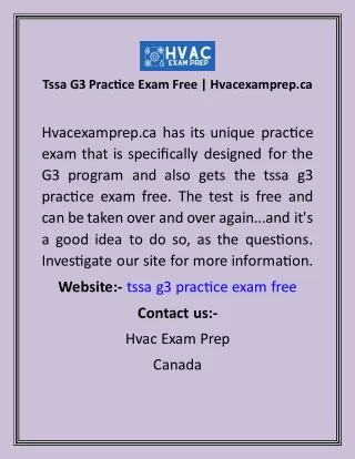 Tssa G3 Practice Exam Free  Hvacexamprep.ca