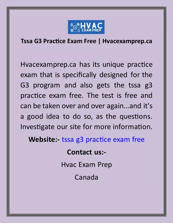 tssa g3 practice exam free hvacexamprep ca