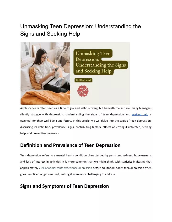 unmasking teen depression understanding the signs