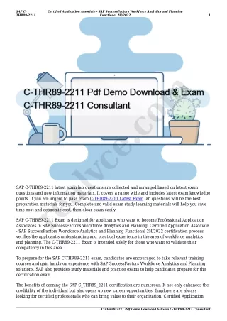 C-THR89-2211 Pdf Demo Download & Exam C-THR89-2211 Consultant