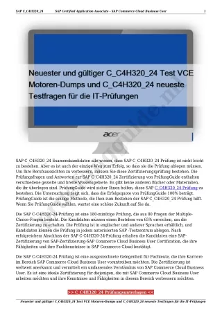 Neuester und gültiger C_C4H320_24 Test VCE Motoren-Dumps und C_C4H320_24 neueste Testfragen für die IT-Prüfungen