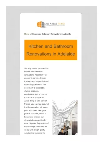 Kitchen And Bathroom Renovations Adelaide