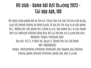 Hit club - Game bài đổi thưởng 2023 - Tải app Apk, iOS