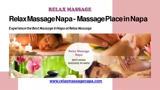 Relax Massage Napa - Massage Place in Napa