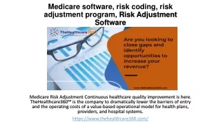 Medicare software, risk coding, risk adjustment, Medicare risk Adjustment