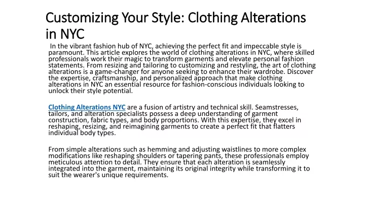 customizing your style clothing alterations in nyc