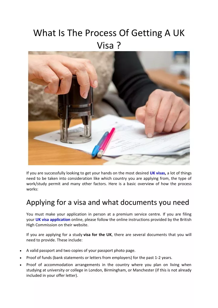 what is the process of getting a uk visa