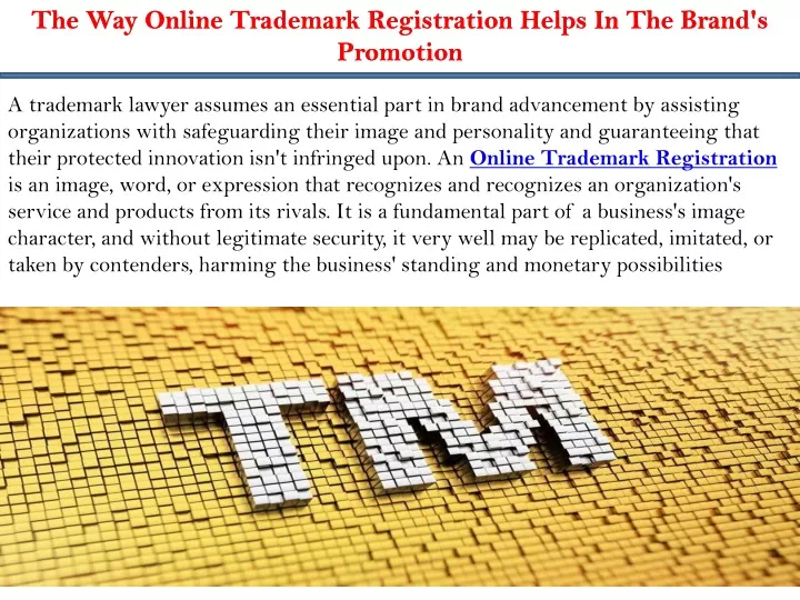 the way online trademark registration helps